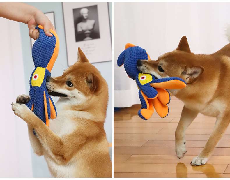 犬 おもちゃ ぬいぐるみ | タコ型噛みおもちゃ ワンちゃん大喜び