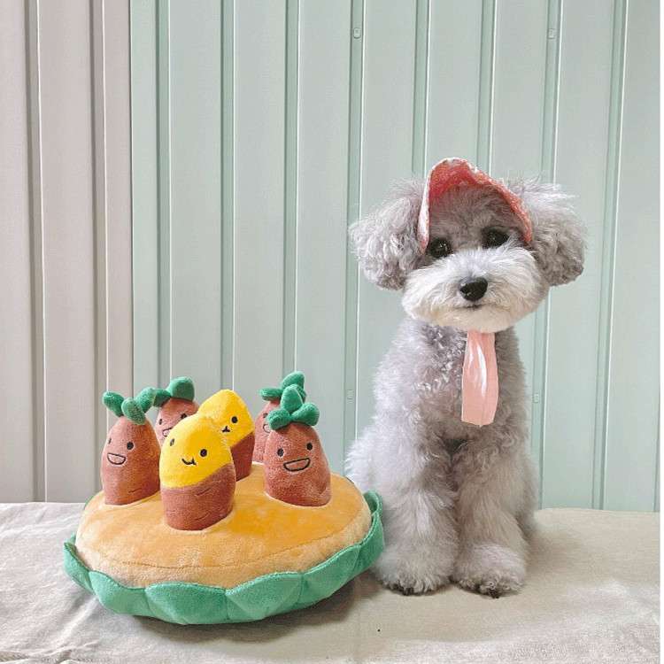 犬 おもちゃ 知育 | わんちゃんの野菜畑パズルクッション