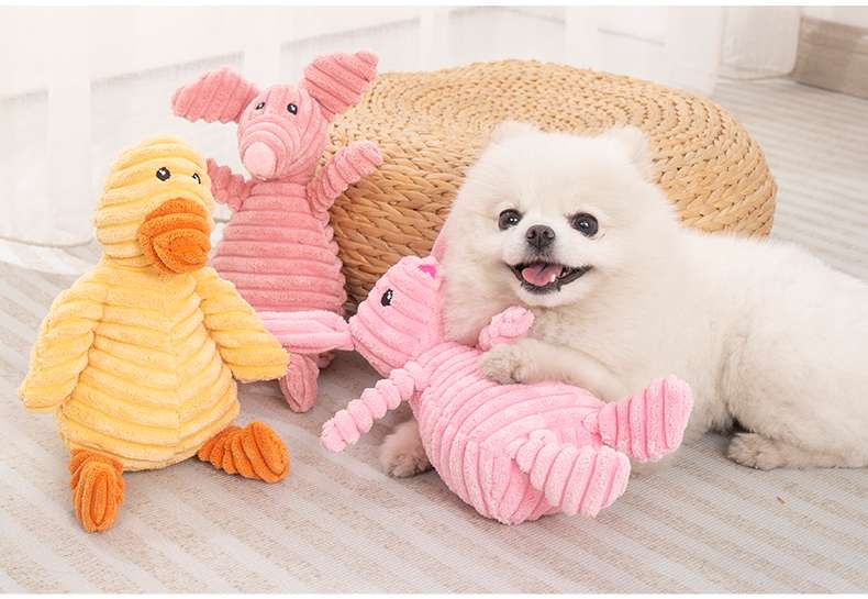犬 おもちゃ ぬいぐるみ | コーデュロイ素材の動物型おもちゃ