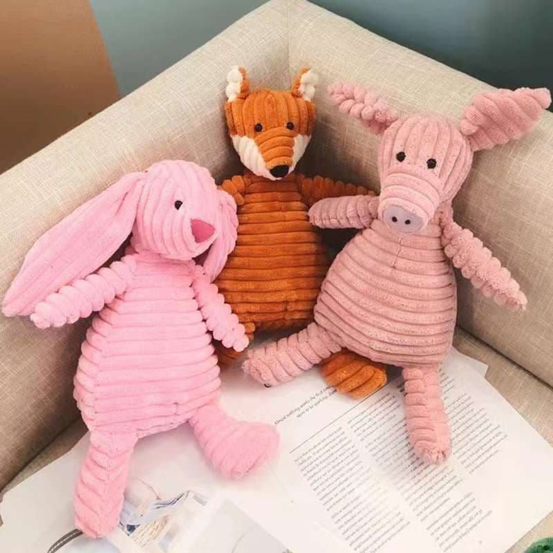 犬 おもちゃ ぬいぐるみ | コーデュロイ素材の動物型おもちゃ